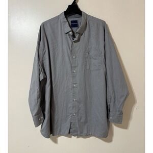 Tommy Bahama Shirt Men's Size 3XB‎ Gray Button-Up Long Sleeve Business Preppy